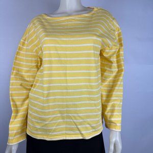 Hudson North Yellow & White Stripe Long Sleeve Top Size L